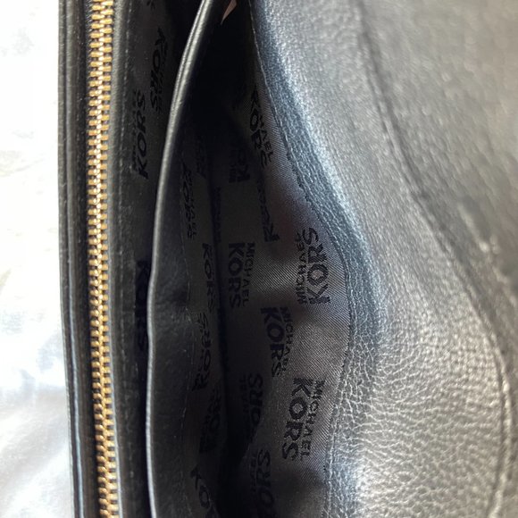 Michael Kors Jet Set Slim Flap Pebbled Leather Wallet Black - Picture 11 of 16